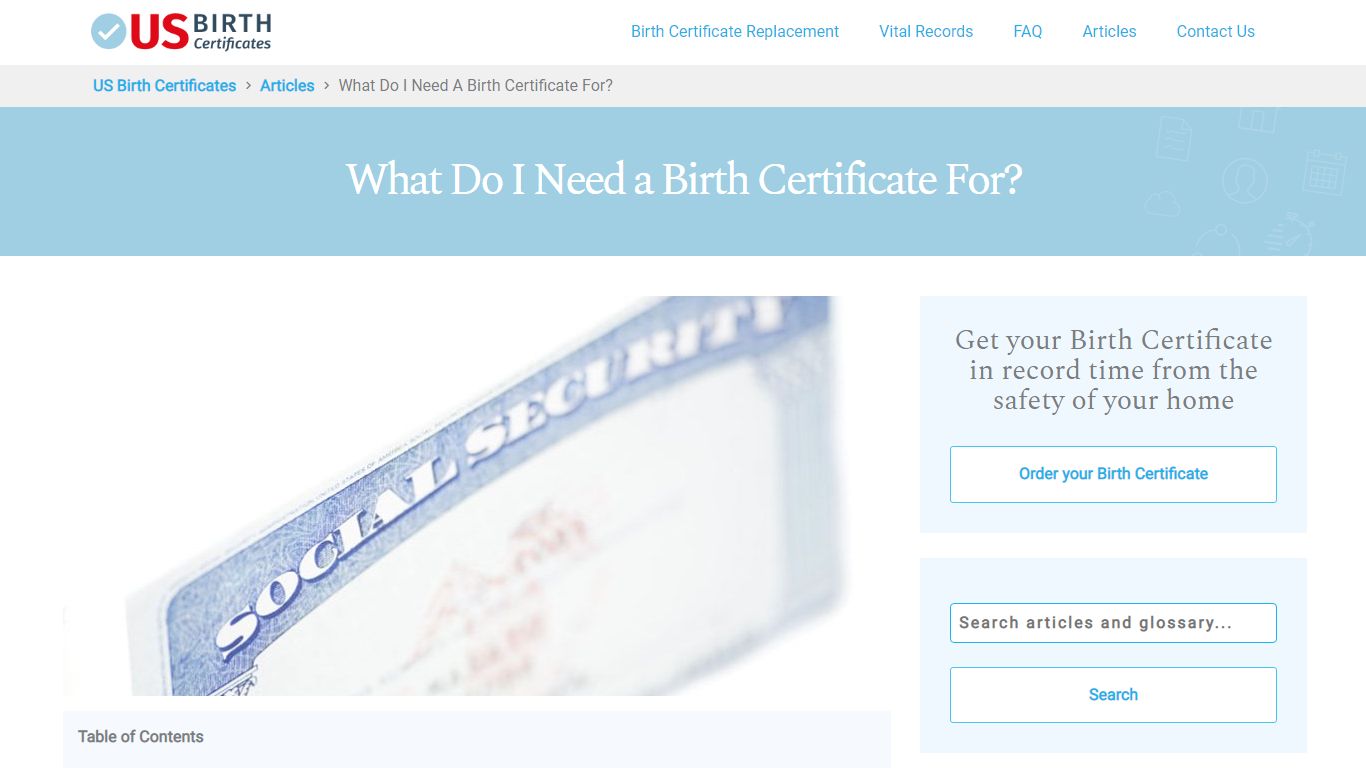 What Do I Need a Birth Certificate For? - US Birth Certificates