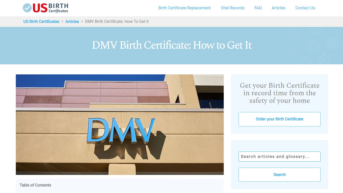 How to Get a Birth Certificate in a DMV- US Birth Certificates
