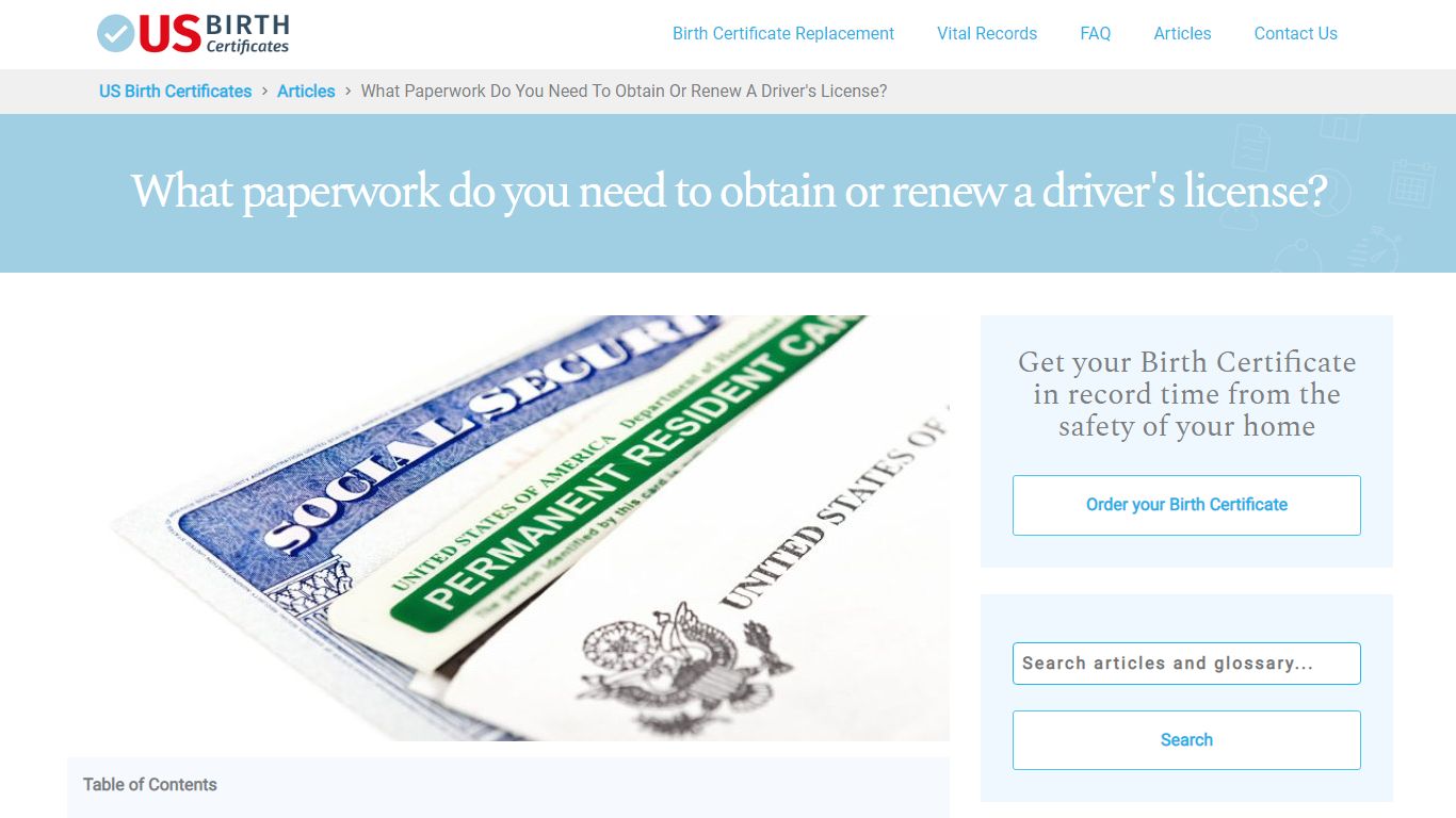 What Documents Are Needed for a Driver's License? - US Birth Certificates